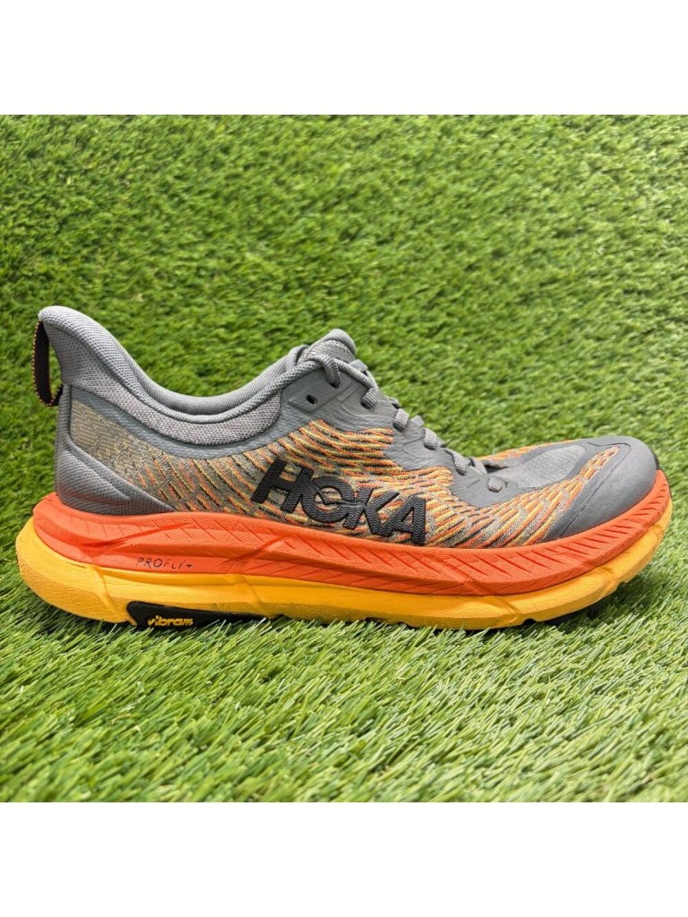 Hoka One One Mafate Speed 4 Mens Size 10.5 Gray Orange Running Shoes Sneakers